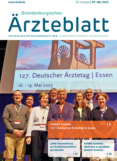 Brandenburger Ärzteblatt Cover Juli/August 2023 | Foto: ©Landesärztekammer Brandenburg