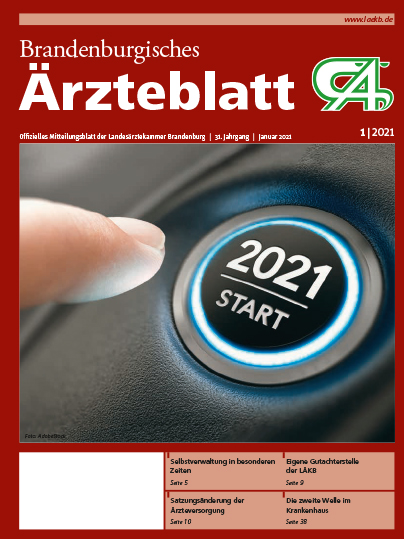 Brandenburger Ärzteblatt Cover Januar 2021 | Foto: ©Landesärztekammer Brandenburg