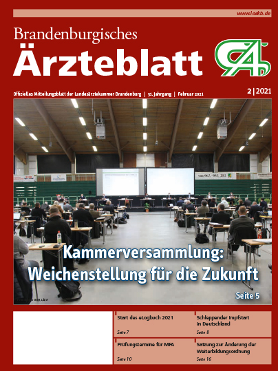 Brandenburger Ärzteblatt Cover Februar 2021 | Foto: ©Landesärztekammer Brandenburg
