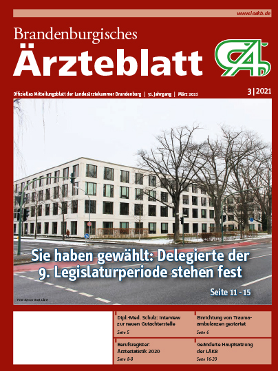 Brandenburger Ärzteblatt Cover März 2021 | Foto: ©Landesärztekammer Brandenburg