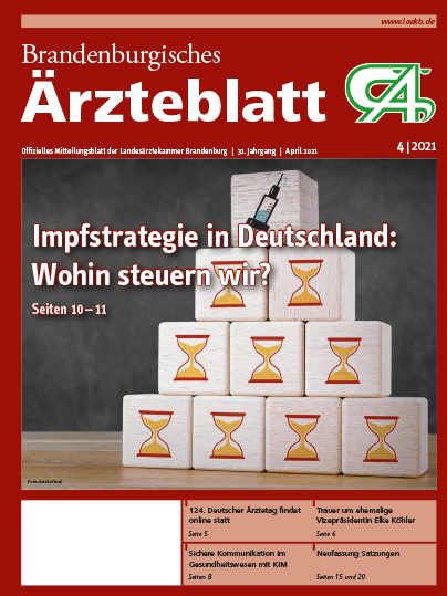 Brandenburger Ärzteblatt Cover April 2021 | Foto: ©Landesärztekammer Brandenburg