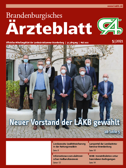 Brandenburger Ärzteblatt Cover Mai 2021 | Foto: ©Landesärztekammer Brandenburg