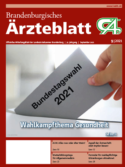 Brandenburger Ärzteblatt Cover September 2021 | Foto: ©Landesärztekammer Brandenburg