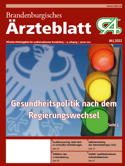 Brandenburger Ärzteblatt Cover Januar 2022 | Foto: ©Landesärztekammer Brandenburg