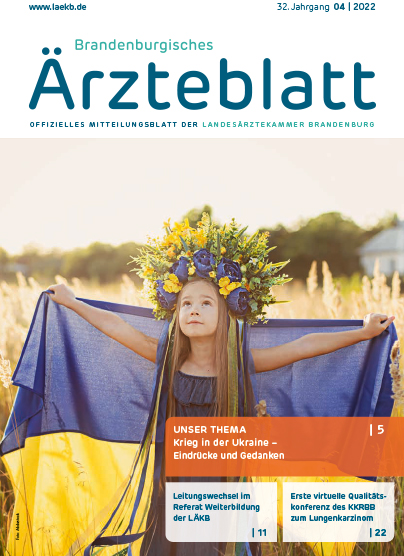 Brandenburger Ärzteblatt Cover April 2022 | Foto: ©Landesärztekammer Brandenburg