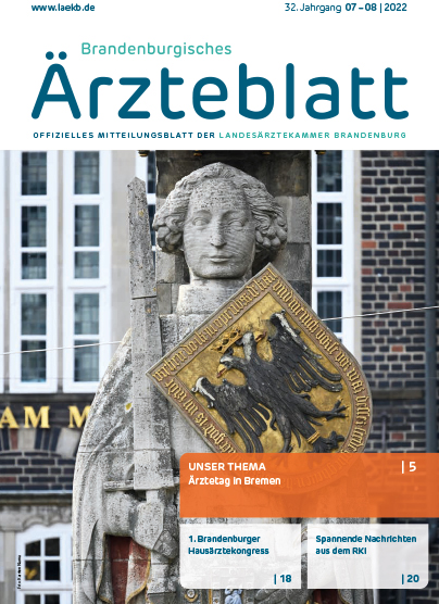 Brandenburger Ärzteblatt Cover Juli/August 2022 | Foto: ©Landesärztekammer Brandenburg