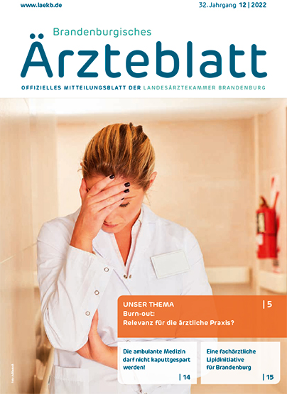 Brandenburger Ärzteblatt Cover Dezember 2022 | Foto: ©Landesärztekammer Brandenburg