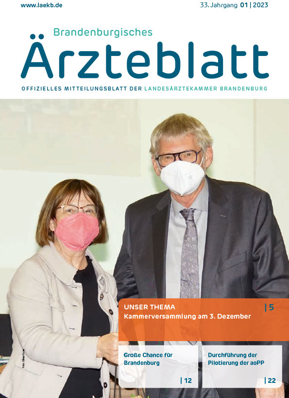 Brandenburger Ärzteblatt Cover Januar 2023 | Foto: ©Landesärztekammer Brandenburg