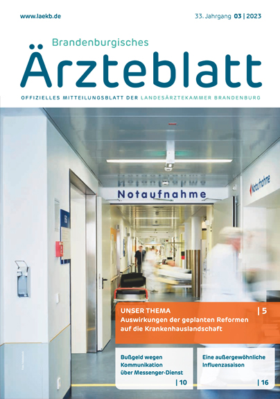 Brandenburger Ärzteblatt Cover März 2023 | Foto: ©Landesärztekammer Brandenburg