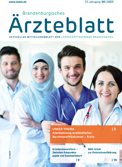 Brandenburger Ärzteblatt Cover September 2023 | Foto: ©Landesärztekammer Brandenburg