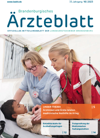 Brandenburger Ärzteblatt Cover Oktober 2023 | Foto: ©Landesärztekammer Brandenburg
