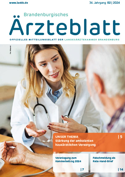 Brandenburger Ärzteblatt Cover Februar 2024 | Foto: ©Landesärztekammer Brandenburg